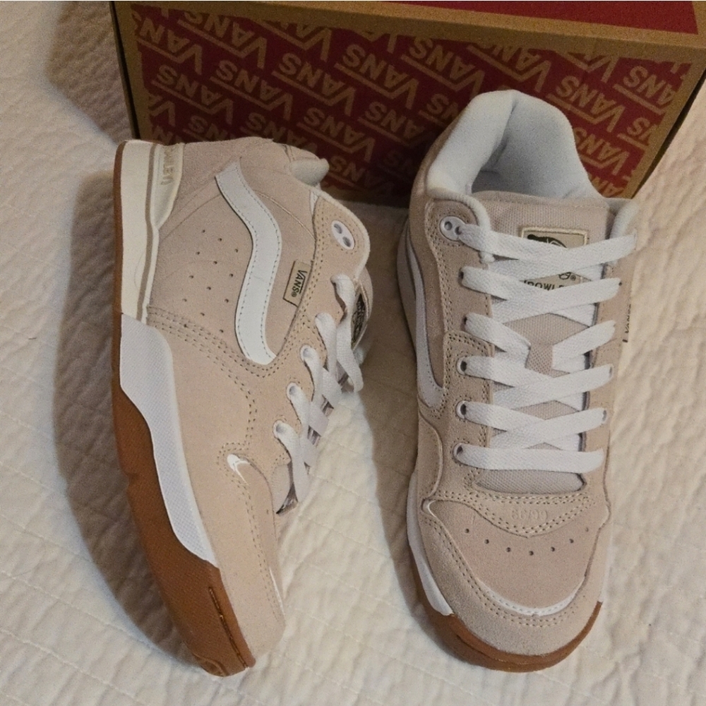 Vans Rowley XLT Skate Suede Men 9 Rainy Day Tan and White Y2K Retro 092025